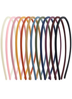 GUSGU 12 Pieces Teeth Comb Headband Frosted Slim Thin Plastic Hair Hoop DIY Hair Bands for Girls and Women Hair Accessories Multi-color ﻿  - Image 1