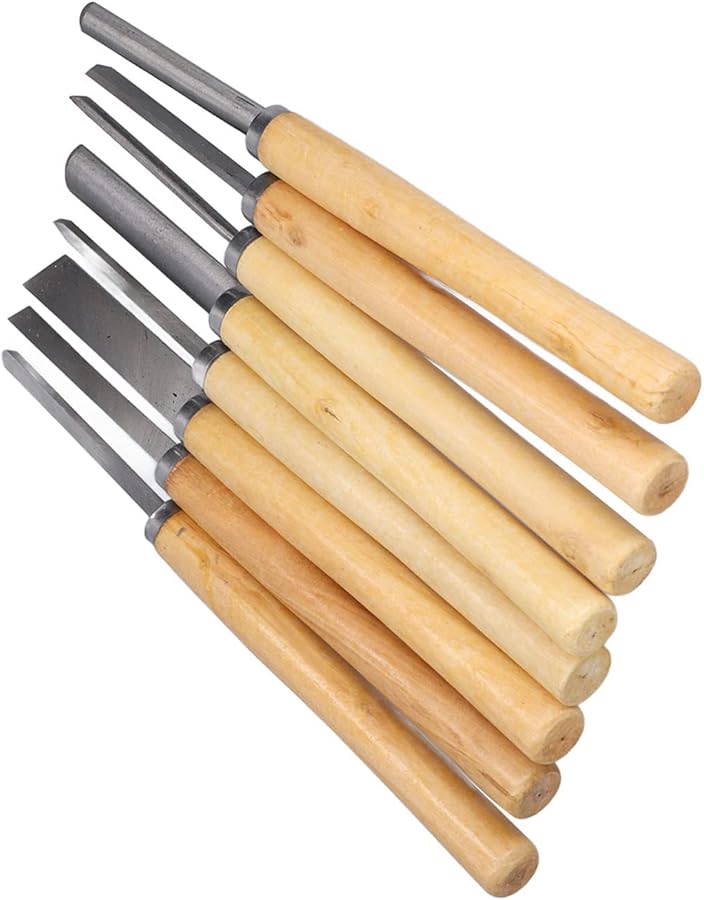 8Pcs Wood Turning Chisels Set HHS Wood Carving Gouge with Hardwood Handle - Image 5