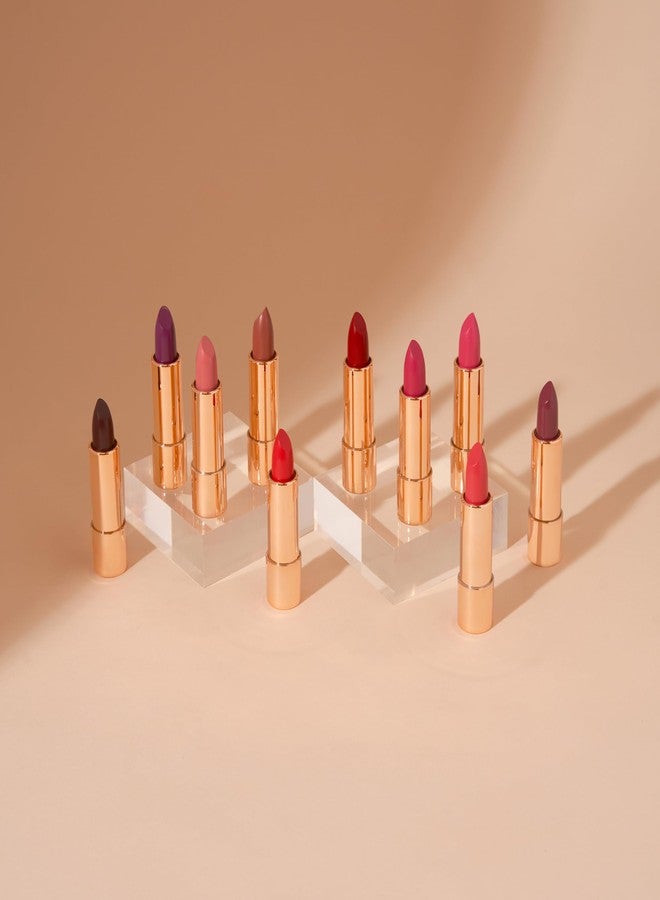 YENSA Vibrant Silk Hydrating Lip Stick - Long Lasting Lipstick with Hyaluronic Acid, Vitamin E & Super Oils - High Pigment Color & Semi Glossy Finish - Moisturizing Formula - Noble (0.12 oz) - Image 5