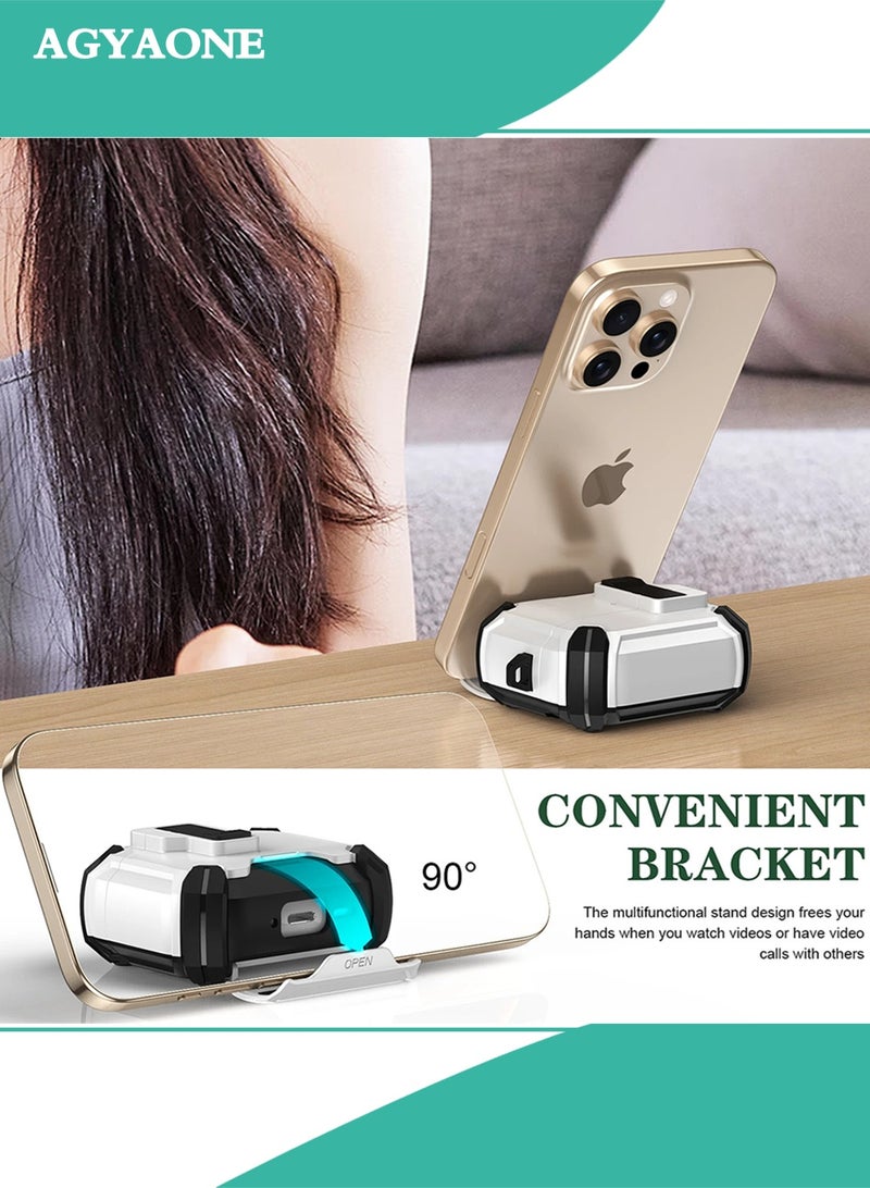 أجياون حافظة AirPods 4 مع غطاء قفل آمن مع سلسلة مفاتيح غطاء واقٍ مقاوم للصدمات وقوس مغناطيسي متعدد الوظائف ومضاد للسقوط - Image 3