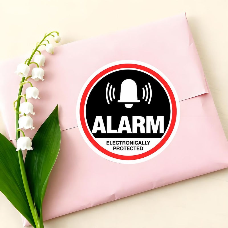 480pcs Alarm Security Labels Red Black Electronic Warning Stickers With Bell Icon - Image 4
