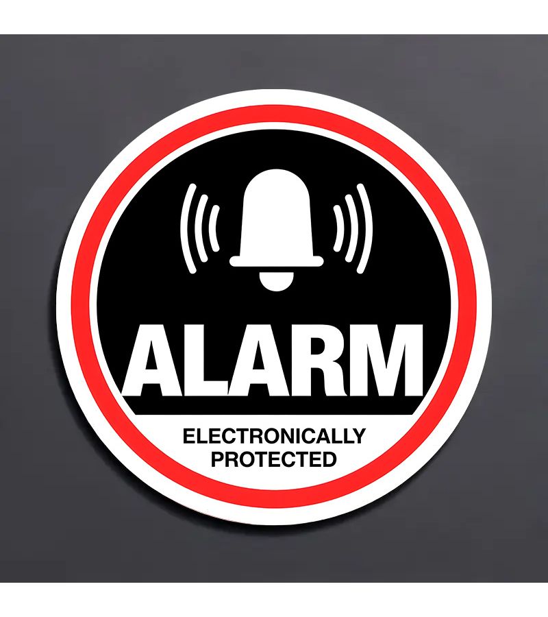 480pcs Alarm Security Labels Red Black Electronic Warning Stickers With Bell Icon - Image 1