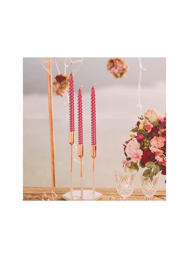 The Bros 10 inch Taper Candles Set of 4 tasteless Unscented smokeless burning Candles suitable for home, wedding, birthday parties and home decoration (Festive red) - Image 2