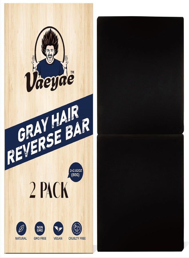 VAEYAE 2 Pcs Gray Hair Reverse Bar to Restore Hair Color, Shampoo and Conditioner 2 in 1 Soap for Stronger & Smoother Hair, Men & Women Black Soap Reduces and Cover Grey Hair, For Hair Thickening and Darking - Image 1