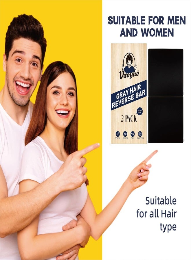 VAEYAE 2 Pcs Gray Hair Reverse Bar to Restore Hair Color, Shampoo and Conditioner 2 in 1 Soap for Stronger & Smoother Hair, Men & Women Black Soap Reduces and Cover Grey Hair, For Hair Thickening and Darking - Image 4