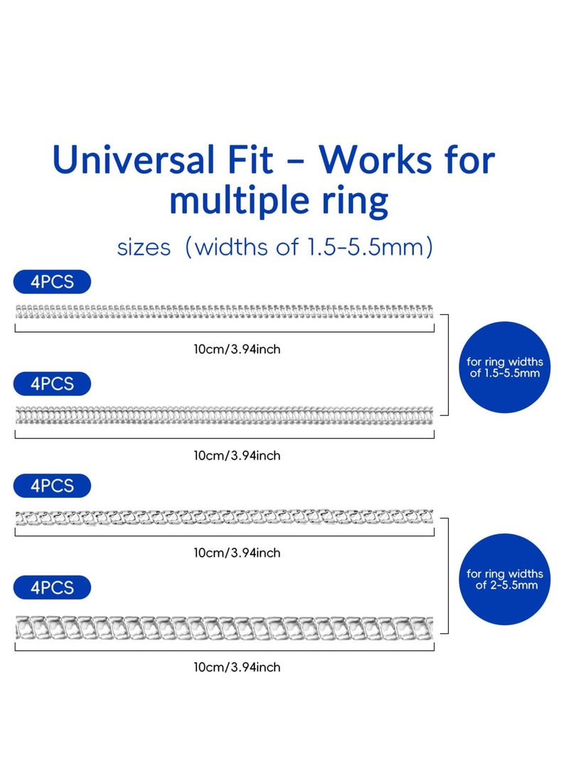 MJZ 16Pcs Ring Size Adjuster Ring Sizers for Loose Rings, Ring Adjuster for Loose Rings for Women & Men, Invisible Ring Size Guard, Spacer & Ring Tightener, Invisible Resizer, Stabilizer, Secure Fit  - Image 2