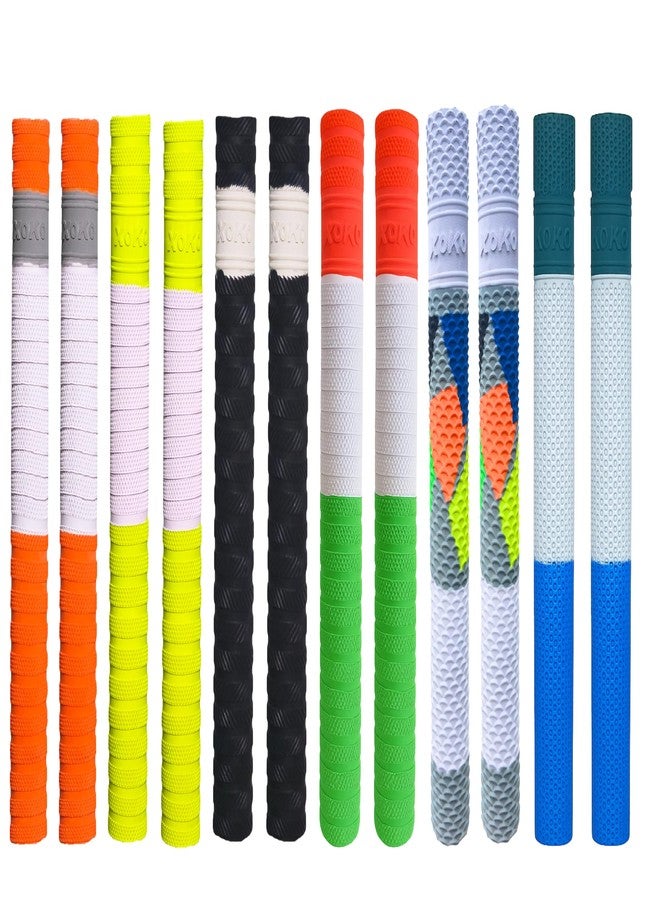 xoko XOXO Cricket Bat Grip Pack of 12, Multi-Color Textured Non-Slip Replacement Grips, Premium Quality Sports Equipment - Image 1