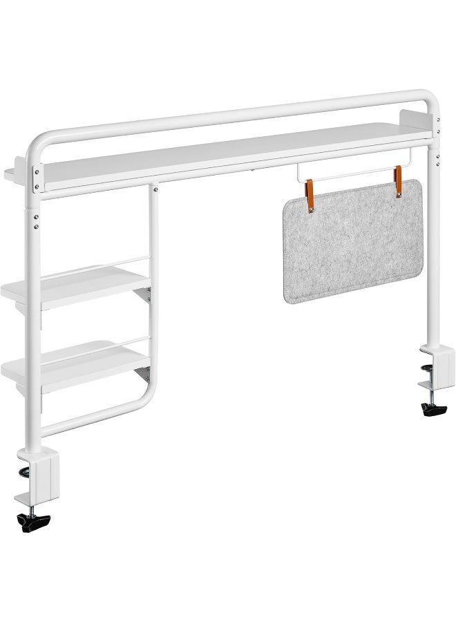 Navodesk NAVO Universal Clamp On Desk Shelf for Home Office, Desk Tray with C Clamp, 3 Tier Shelves and Magnetic Pegboard for Notes and Photos - Image 4