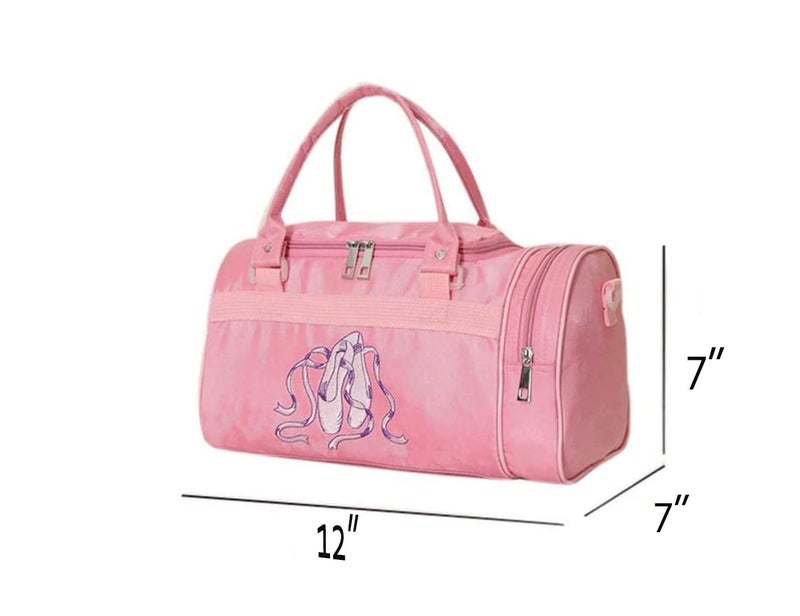 WVMKOR Small Dance Bag For Girls Small Gym Duffle Bag Overnight Bags For Kids Weekend Bags (pink1) - Image 3