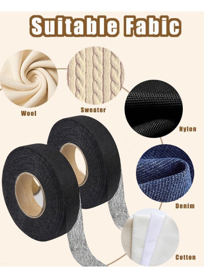 لفافتان من شريط الكي لإصلاح الستائر والملابس والسراويل وأغطية الوسائد (أسود) - Image 3