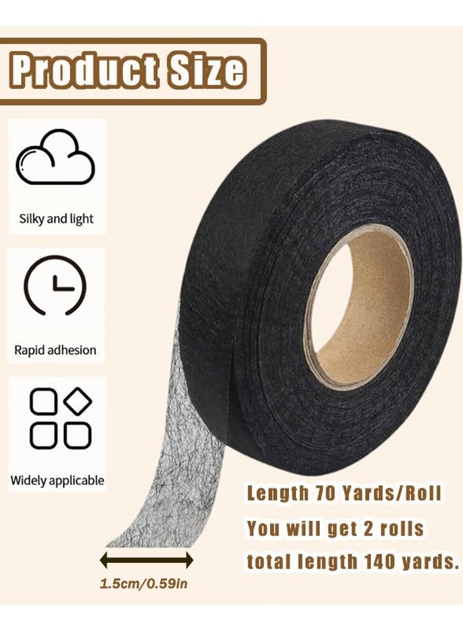 لفافتان من شريط الكي لإصلاح الستائر والملابس والسراويل وأغطية الوسائد (أسود) - Image 2