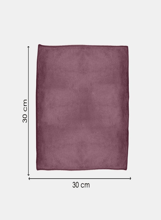 HOUSSE Microfiber Face Towel | Super Soft & Quick Absorbent |Multi Usage 30 x 30 cm, 450 GSM | for All Ages | (6, Rose Taupe,Nirvana Purple) - Image 2