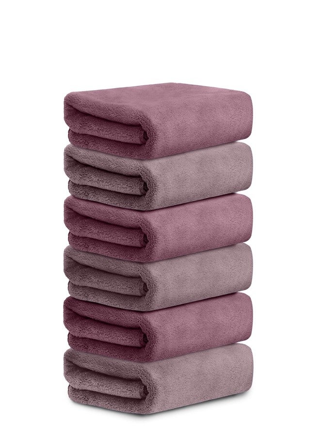HOUSSE Microfiber Face Towel | Super Soft & Quick Absorbent |Multi Usage 30 x 30 cm, 450 GSM | for All Ages | (6, Rose Taupe,Nirvana Purple) - Image 1
