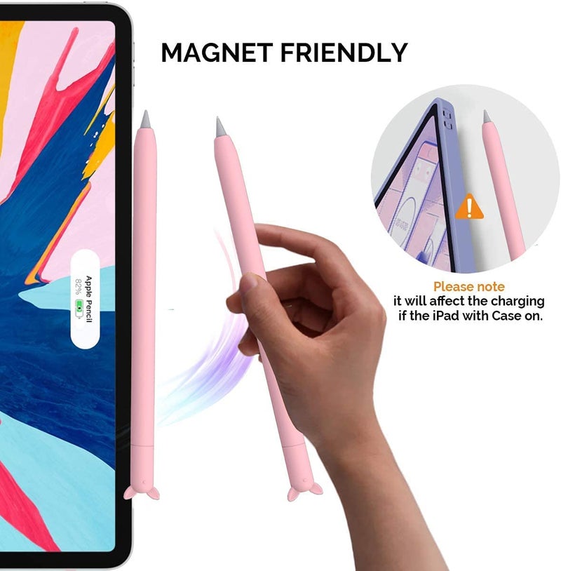 Meyaar Cute Ear Case Silicone Skin Cover for Apple Pencil 2nd Generation, and Protective Nib Cover Accessories Compatible with iPad Pro 11 12.9 inch, (Pink) - Image 3