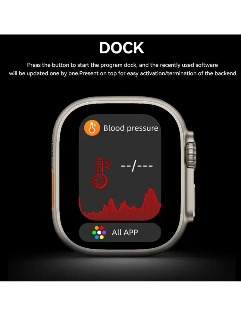 HW - Smart Watch HW9 Ultra 2 10 +1 Series 9 AMOLED display With Health Fitness Tracker Sport Watch Supports  NFC +addition Replacement Band  49MM-Multicolour - Image 1