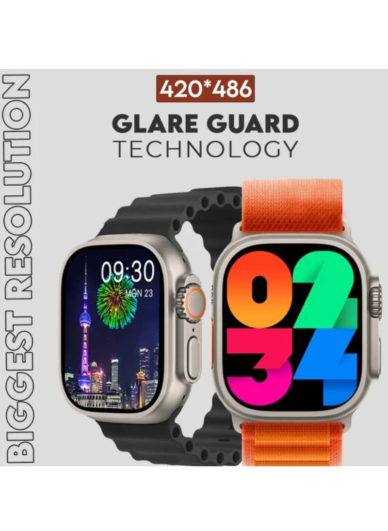 HW - Smart Watch HW9 Ultra 2 10 +1 Series 9 AMOLED display With Health Fitness Tracker Sport Watch Supports  NFC +addition Replacement Band  49MM-Multicolour - Image 1