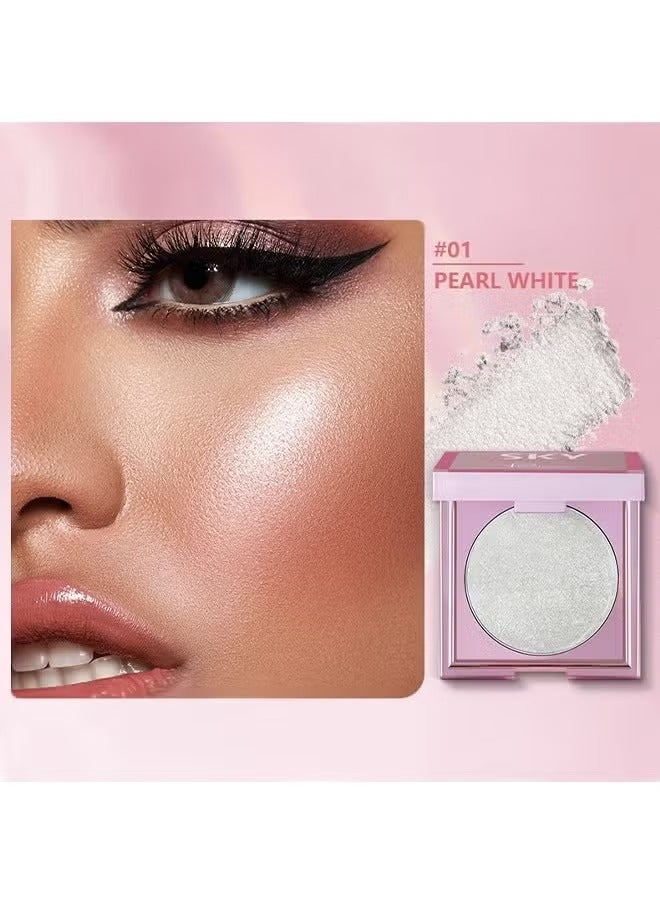 pudaier Sky Highlighter, Powder Shimmering Glitter Long Lasting Waterproof Contouring Smooth Silk Fine Natural Illuminator for Nose Eye Face Body to Brighten Skin 8G #01 - Image 2