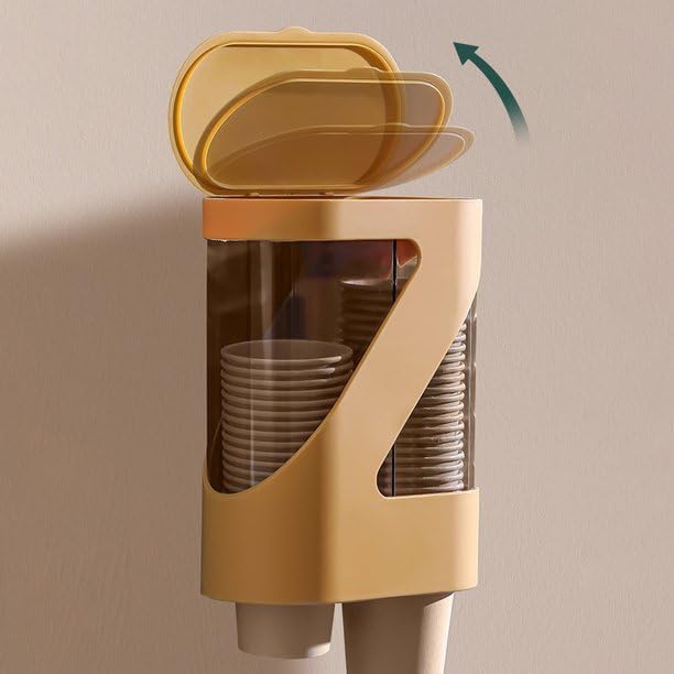 Ameedarshan Wall Mounted Cup Dispenser Pull Type Cup Dispenser Paper Cup Holder for Home Kitchen Used for Water Dispenser WallMounted Storage Automatic Cup Storage Rack consistent - Image 4