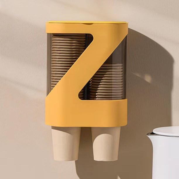 Ameedarshan Wall Mounted Cup Dispenser Pull Type Cup Dispenser Paper Cup Holder for Home Kitchen Used for Water Dispenser WallMounted Storage Automatic Cup Storage Rack consistent - Image 2