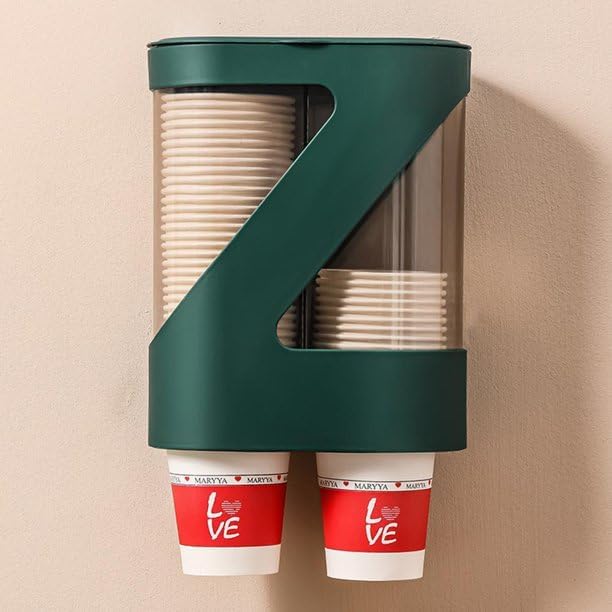 Ameedarshan Wall Mounted Cup Dispenser Pull Type Cup Dispenser Paper Cup Holder for Home Kitchen Used for Water Dispenser WallMounted Storage Automatic Cup Storage Rack consistent - Image 1