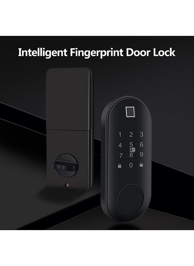Generic - Fingerprint Door Lock Five Unlocking Ways Password Key Magnetic Card Phone APP Luminous Panel Intelligent Voice Prompt Indoor Wooden Door Security Lock - Image 1