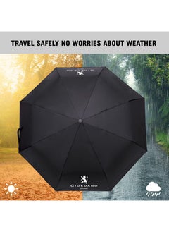 GIORDANO Giordano UV Protection Unisex Auto Open and Close Umbrella Use for Rain, Monsoon, Sunlight, Windproof Automatic Umbrella for Men and Women | Travel Sleeve, Cover | Regular Size  - Image 5