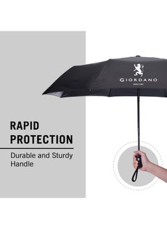 GIORDANO Giordano UV Protection Unisex Auto Open and Close Umbrella Use for Rain, Monsoon, Sunlight, Windproof Automatic Umbrella for Men and Women | Travel Sleeve, Cover | Regular Size  - Image 4