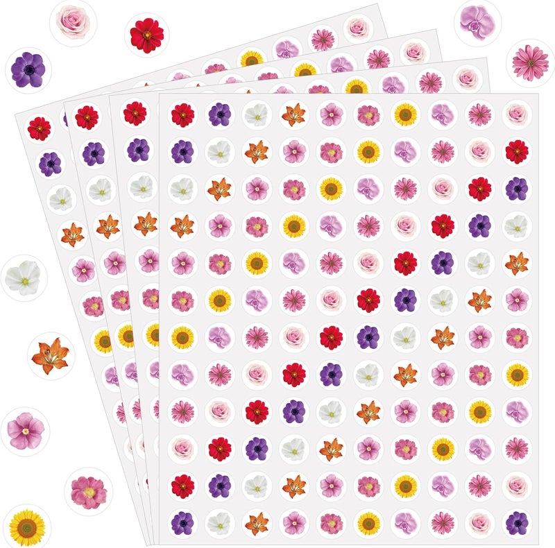 WANGHENG Starboling 2400 Pcs Small Stickers for Kids,Pink and Purple Mini Flower Stickers,10 Cute Designs Adhesive Sticker for Party Envelopes Scrapbook Gifts DIY Supplies,0.5in（Flower） Easy transit optimized build - Image 1