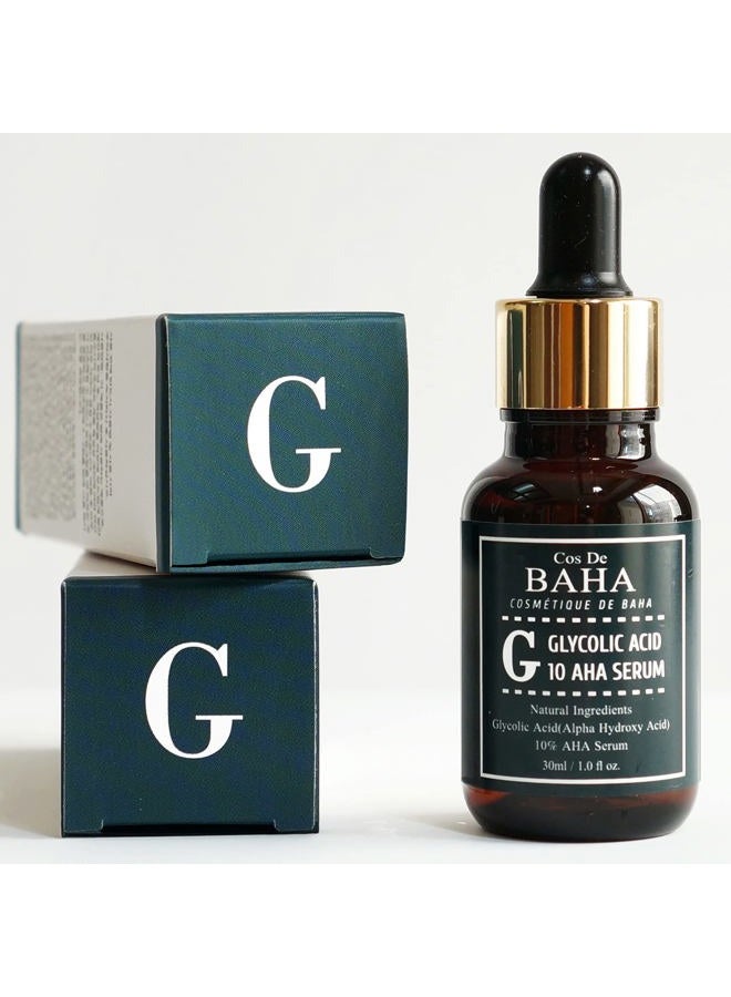 Cos De BAHA سيروم تقشير حمض الجليكوليك 10% AHA للوجه - تقشير الوجه لندبات حب الشباب - حمض ألفا هيدروكسي لتحسين لون البشرة وتقليل التجاعيد والخطوط، بشرة صحية ومتألقة، أقنعة وجه قابلة للتقشير، 1 أونصة سائلة - Image 5