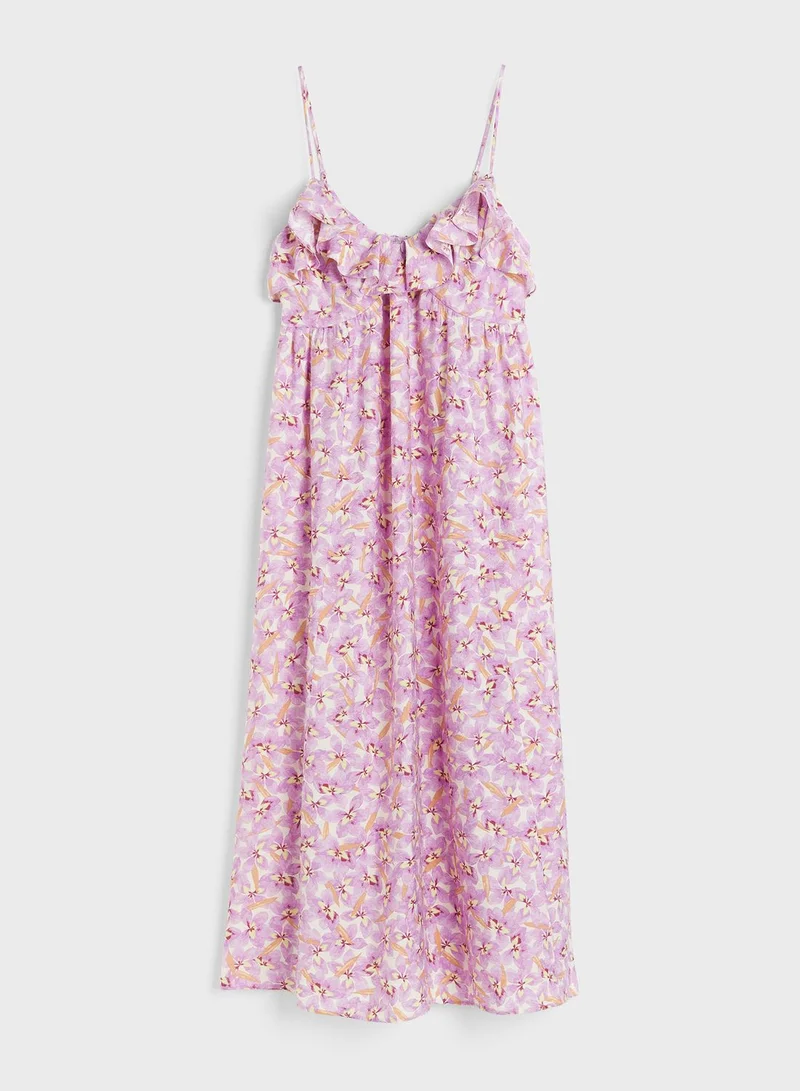H&M Lace Detail Floral Printed Dress