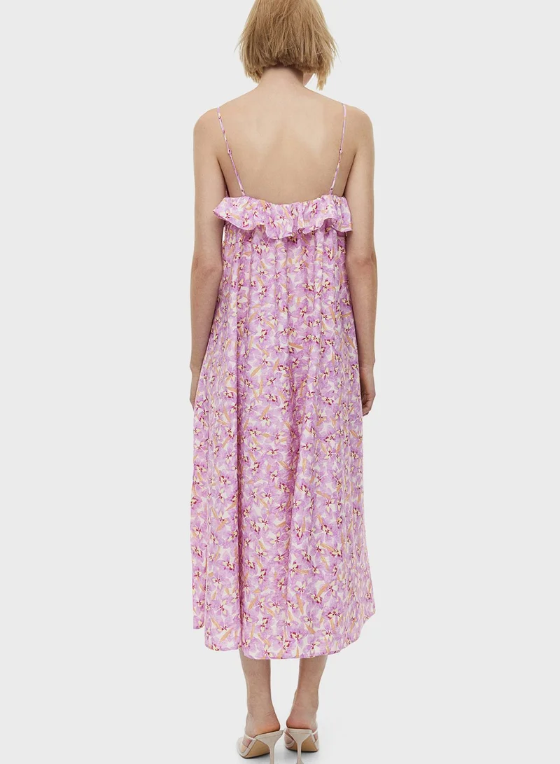 H&M Lace Detail Floral Printed Dress