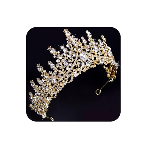 COCIDE Gold Tiara and Crown for Women Crystal Queen Crowns Rhinestone Princess Tiaras for Girl Bride Wedding Hair Accessories for Bridal Birthday Party Prom Halloween Cos-play Costume Christmas - Image 1
