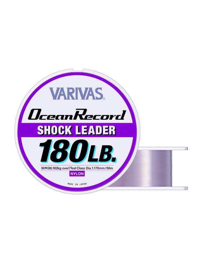 VARIVAS Ocean Record Shock Leader Nylon Fishing Line, 50m , 35lb to 300lb Test Leader Line, for Casting, Jigging, Trolling - Image 1