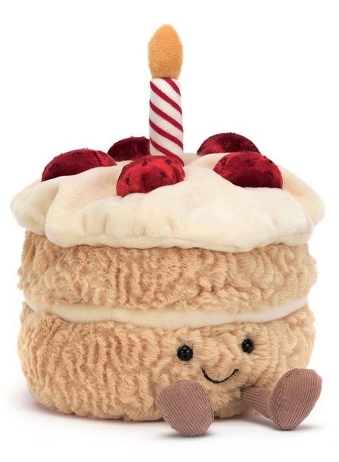 Birthday Cake Stuffed Animal Toy, Birthday Cake Collectable Plush Decoration 20 cm - Image 1