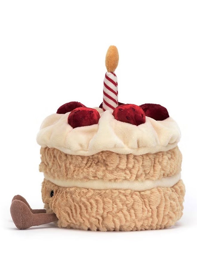 Birthday Cake Stuffed Animal Toy, Birthday Cake Collectable Plush Decoration 20 cm - Image 3