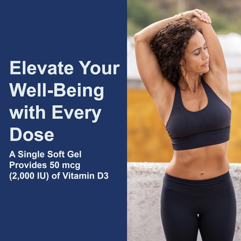 Carlson  Vitamin D3 2000 IU 50 mcg Bone  Immune Health Vitamin D Supplements Cholecalciferol Supplement Gluten Free Vitamin D Capsules 360 Softgels - Image 5