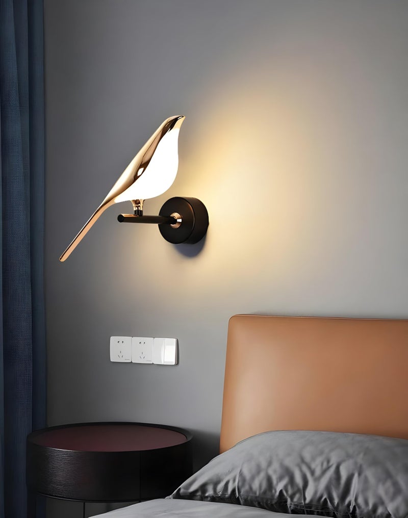 twixle Golden Metal Bird Wall Light for Living Room, Modern Wall Lamps for Bedroom, Wall Lights for Home Decoration, Bedside Wall Lamp (Single) - Image 3