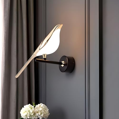 twixle Golden Metal Bird Wall Light for Living Room, Modern Wall Lamps for Bedroom, Wall Lights for Home Decoration, Bedside Wall Lamp (Single) - Image 5