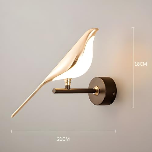 twixle Golden Metal Bird Wall Light for Living Room, Modern Wall Lamps for Bedroom, Wall Lights for Home Decoration, Bedside Wall Lamp (Single) - Image 4