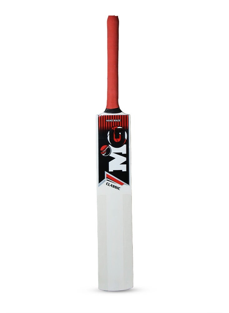 MG Popular Willow Classic Cricket Bat for Light/Hard Tennis Ball with Cover- Black/Red - Image 2