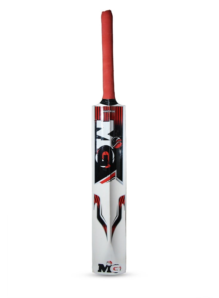 MG Popular Willow Classic Cricket Bat for Light/Hard Tennis Ball with Cover- Black/Red - Image 4