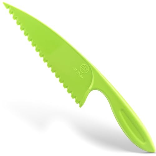 San Jamar Lettuce Knife Plastic Knife with Serrated Edge for Kitchens and Restaurants, Nylon, 0.5 X 4.25 X 15.5 Inches, Green - Image 1