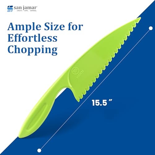 San Jamar Lettuce Knife Plastic Knife with Serrated Edge for Kitchens and Restaurants, Nylon, 0.5 X 4.25 X 15.5 Inches, Green - Image 4
