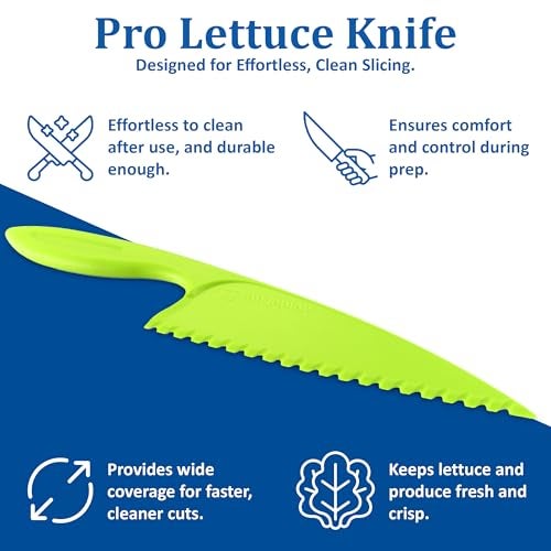San Jamar Lettuce Knife Plastic Knife with Serrated Edge for Kitchens and Restaurants, Nylon, 0.5 X 4.25 X 15.5 Inches, Green - Image 5