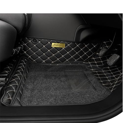 AutoZing® Luxury 7D Car Floor Mat Full Set for Hyundai i10 Grand (2013 to 2019), 7 Layer Protection Mats, Luxury Leather with Noodle/Curly Car Foot Mat with Heal Pad, Anti-Skid & Waterproof (Black) - Image 2