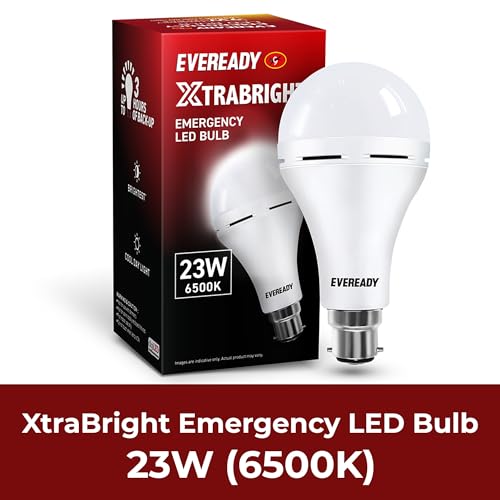 Eveready Xtrabright Emergency Rechargeable 23W LED Bulb for Power Cut | Cool Day Light (6500K) | Energy Efficient | 3 Hour Battery Backup | B22 Base - Image 2