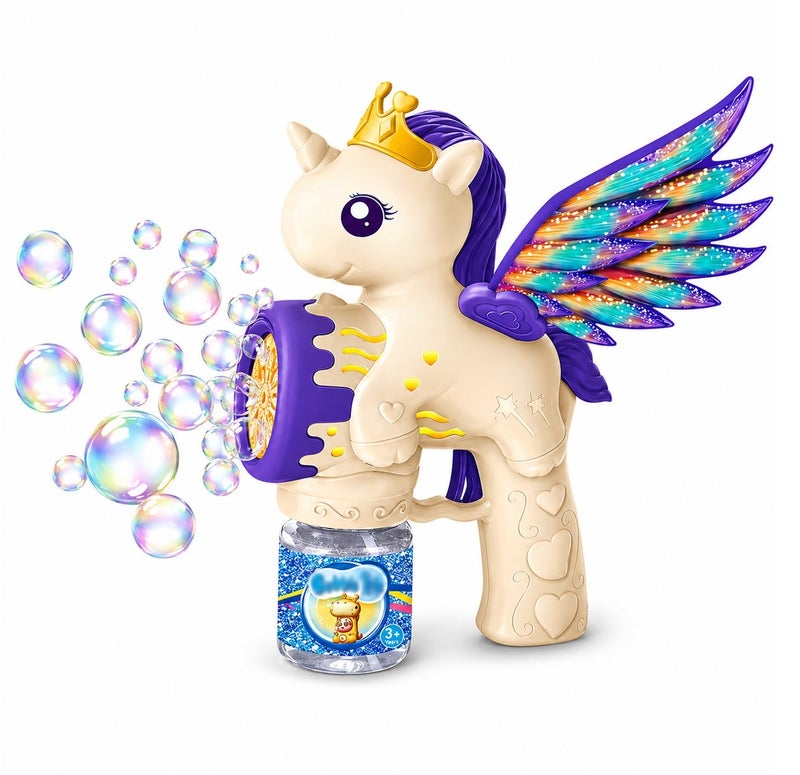 O2. Big Pegasus Bubble Gun with Wings – Includes 90ML Bubble Solution Bottle - Image 1