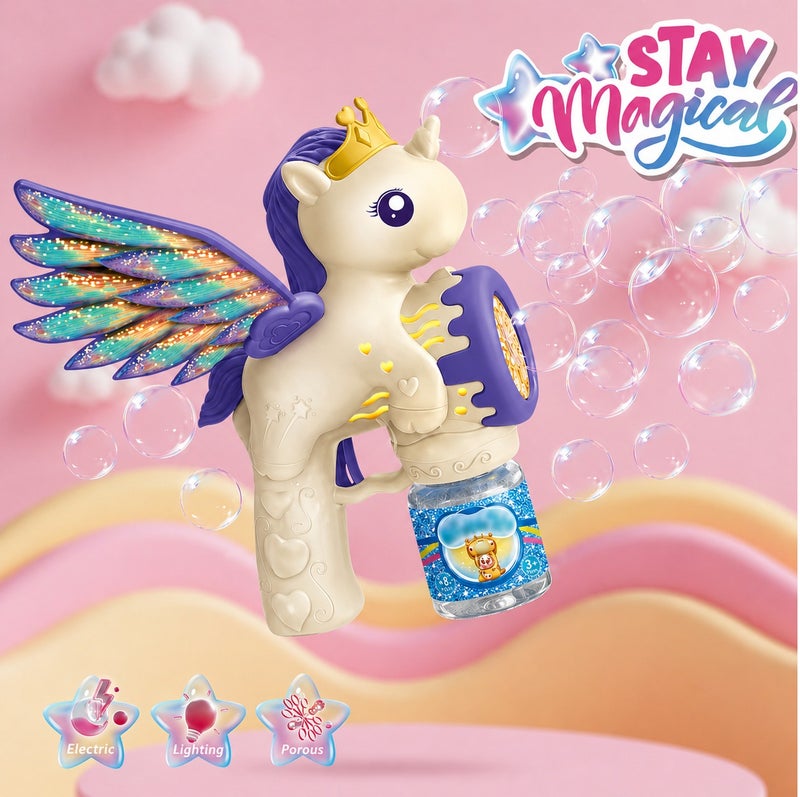 O2. Big Pegasus Bubble Gun with Wings – Includes 90ML Bubble Solution Bottle - Image 4