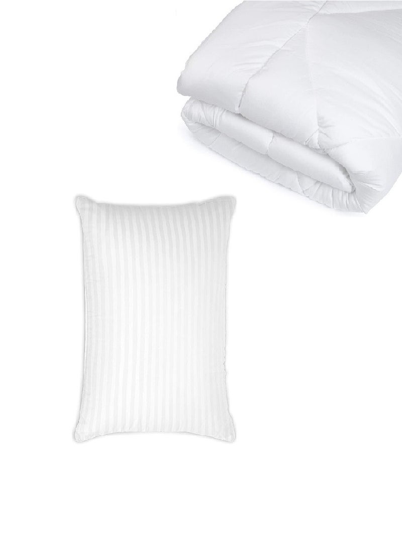 Blueberry Single Size Premium Quality Duvet Insert Cotton White 160 X 220Cm With 1 Piece Pillow  - Image 1