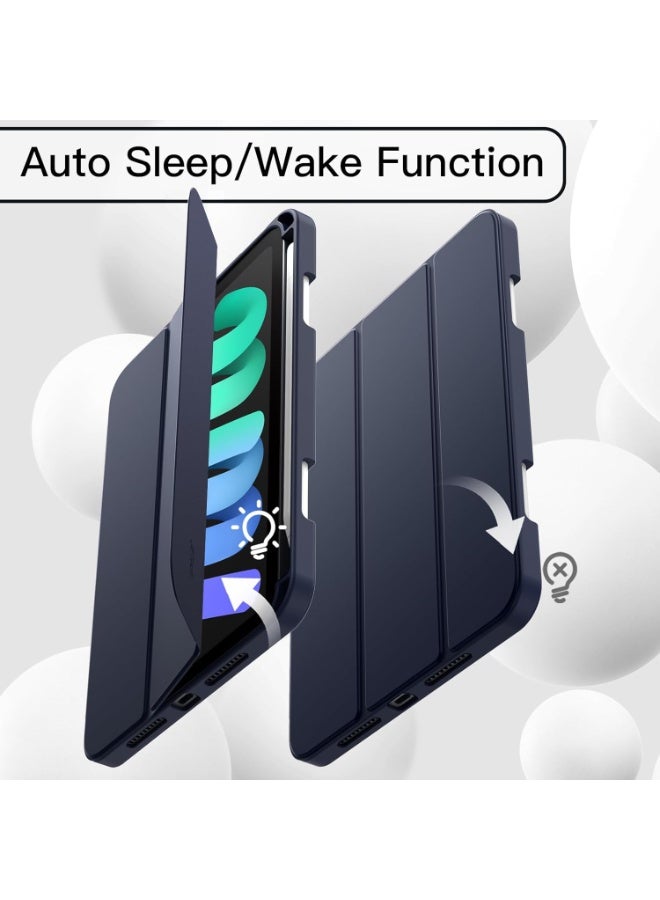 erorex iPad Mini 6 / A17 Pro Case with Pencil Holder – Slim Smart Cover & Shockproof Protection (Blue) - Image 3